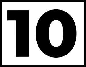 Cadre comportant le chiffre 10 en gros