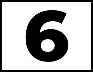 Cadre comportant le chiffre 6 en gros