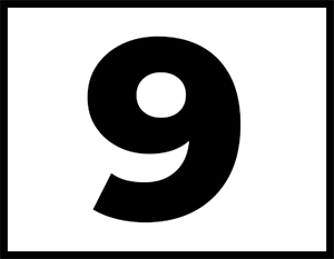 Cadre comportant le chiffre 9 en gros